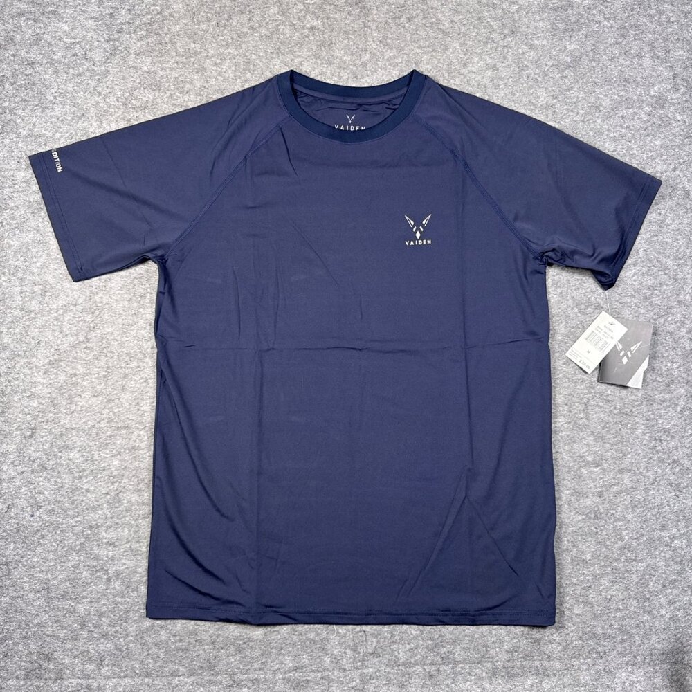 Vaiden T Shirt Mens Medium Blue Navy Gym Training Performance Athleisure